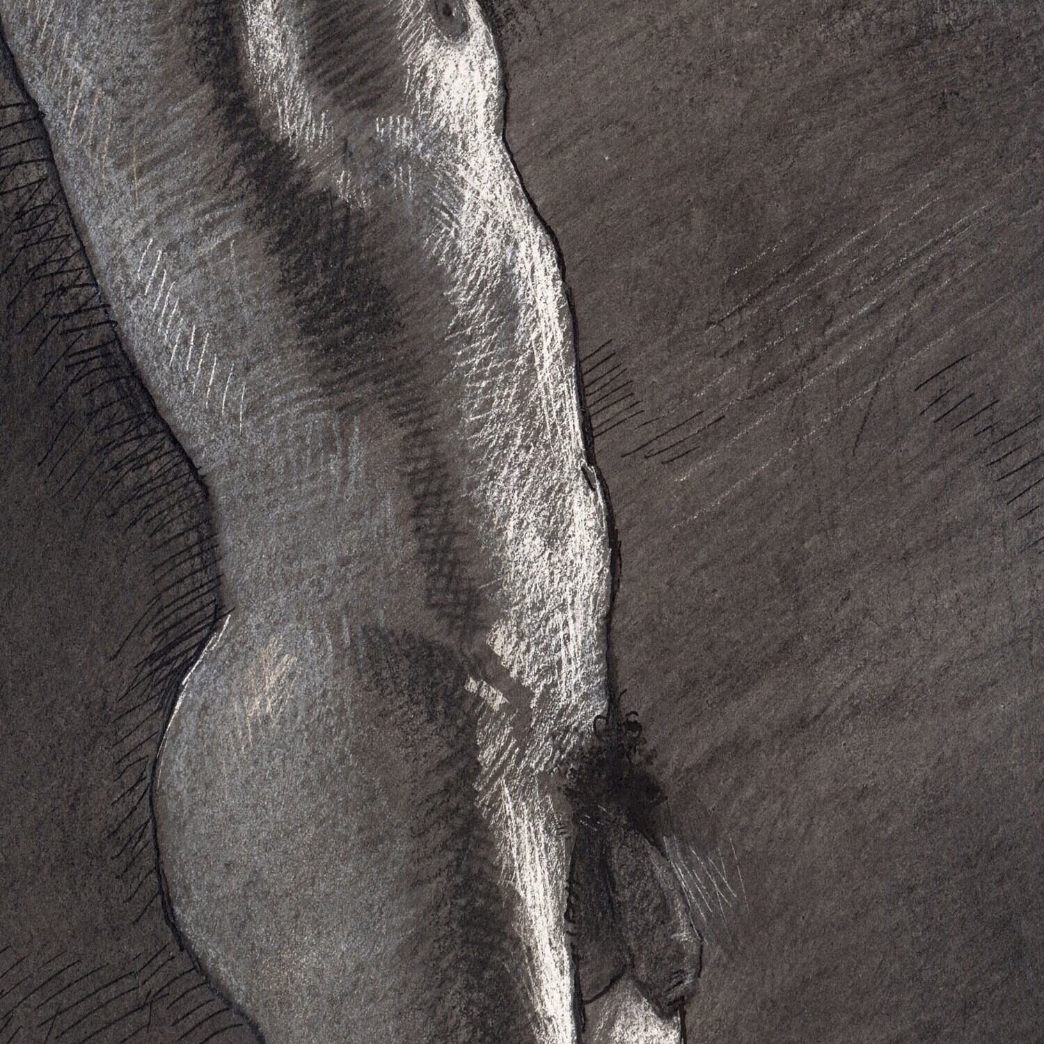 "The Grasping" Original Grisaille Work on Paper