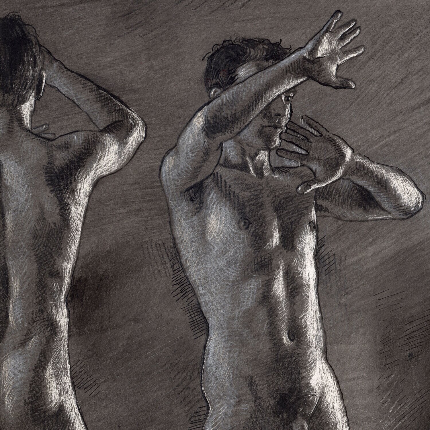 "The Grasping" Original Grisaille Work on Paper