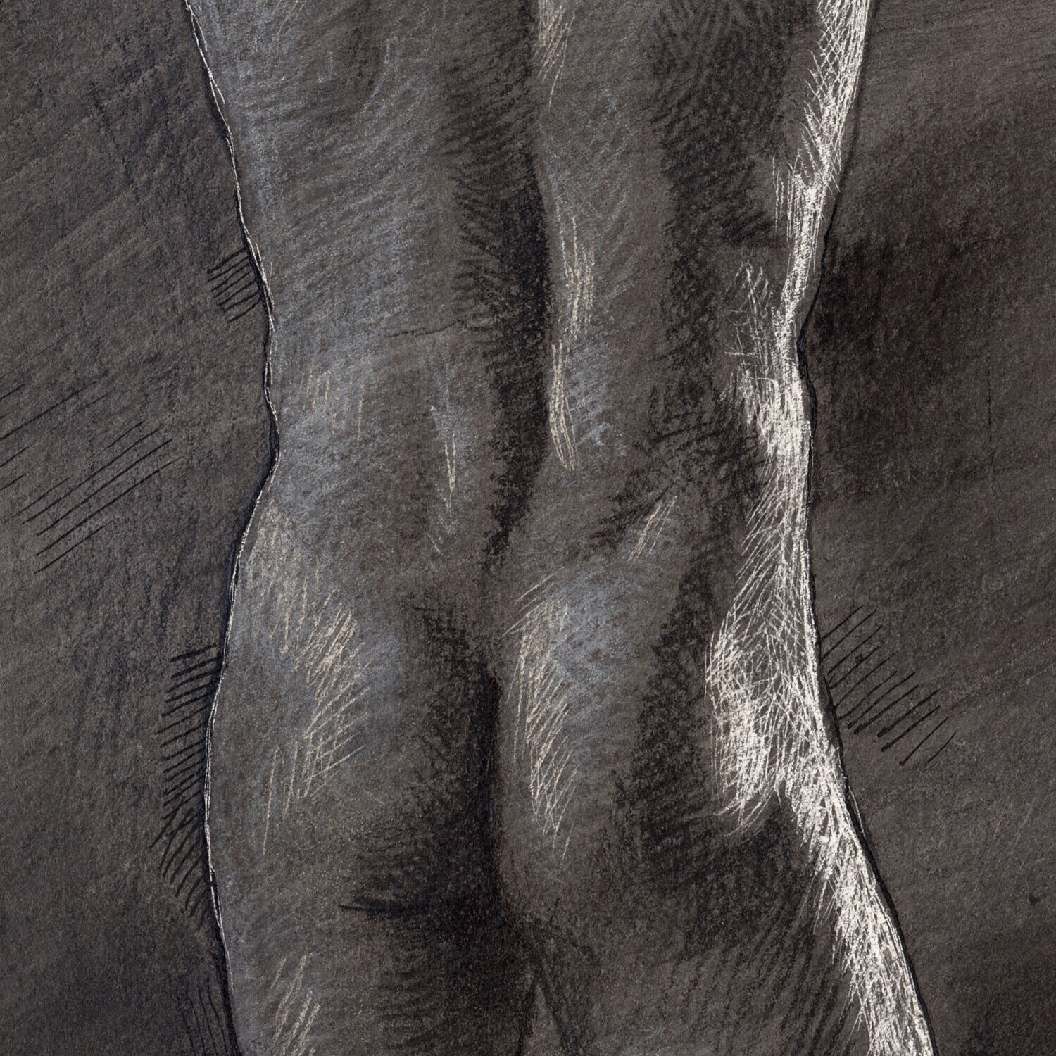 "The Grasping" Original Grisaille Work on Paper