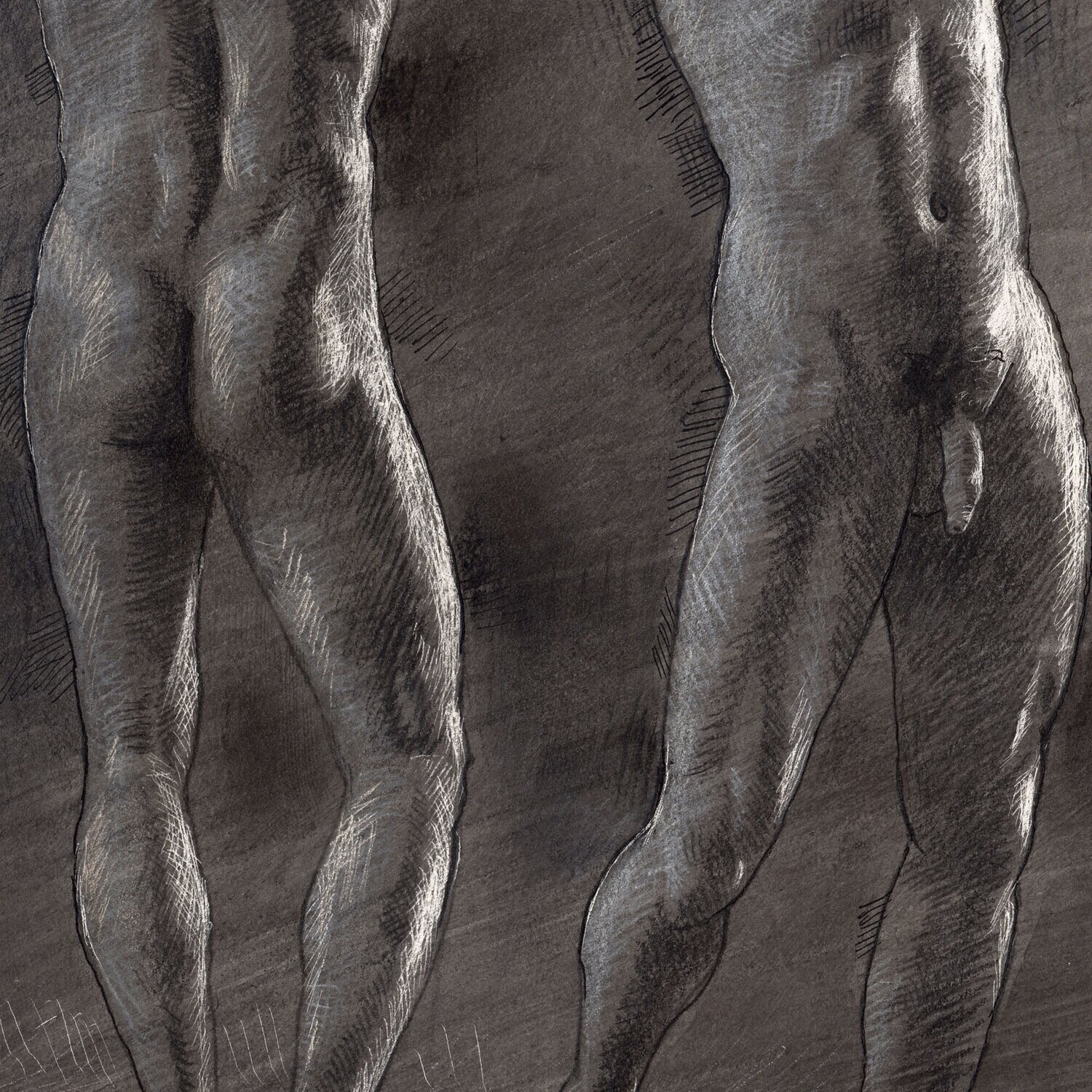"The Grasping" Original Grisaille Work on Paper