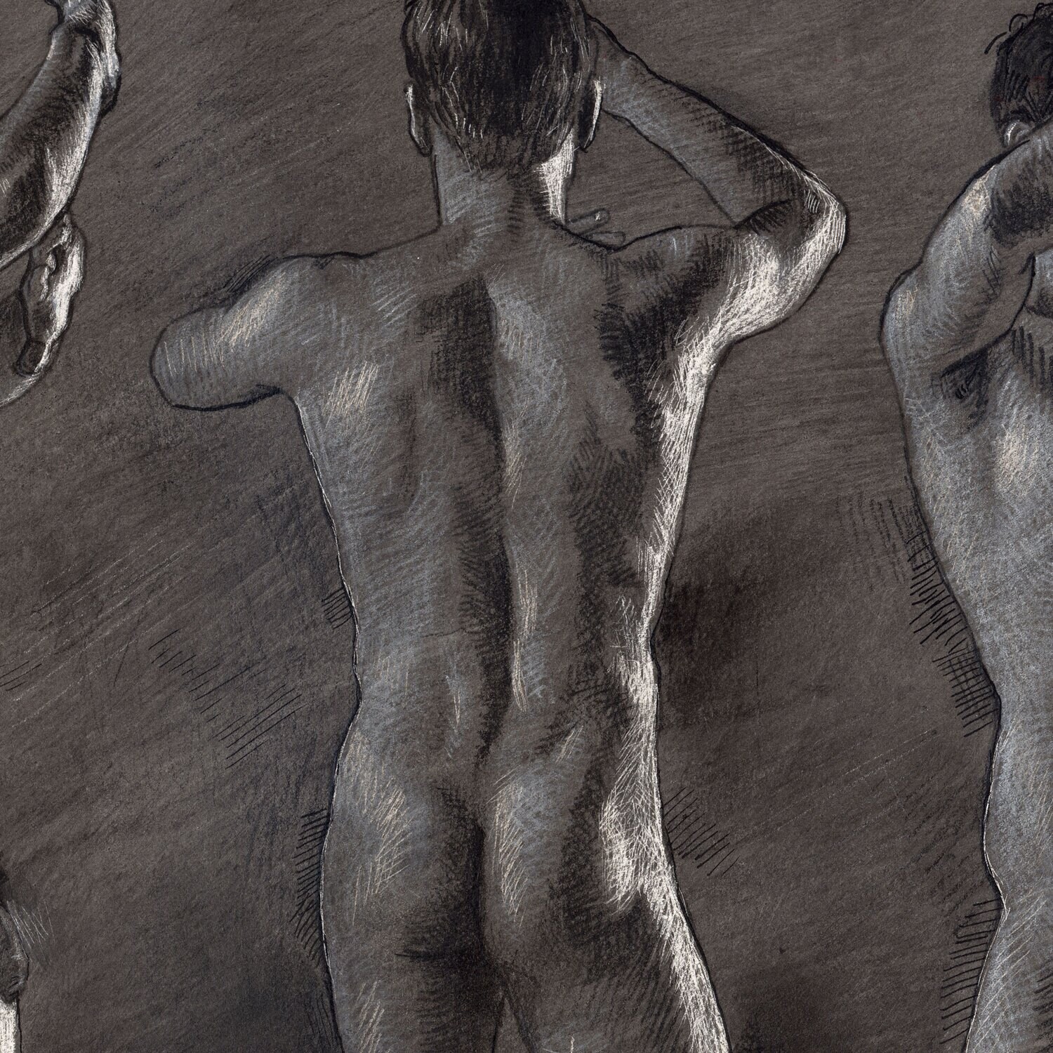 "The Grasping" Original Grisaille Work on Paper