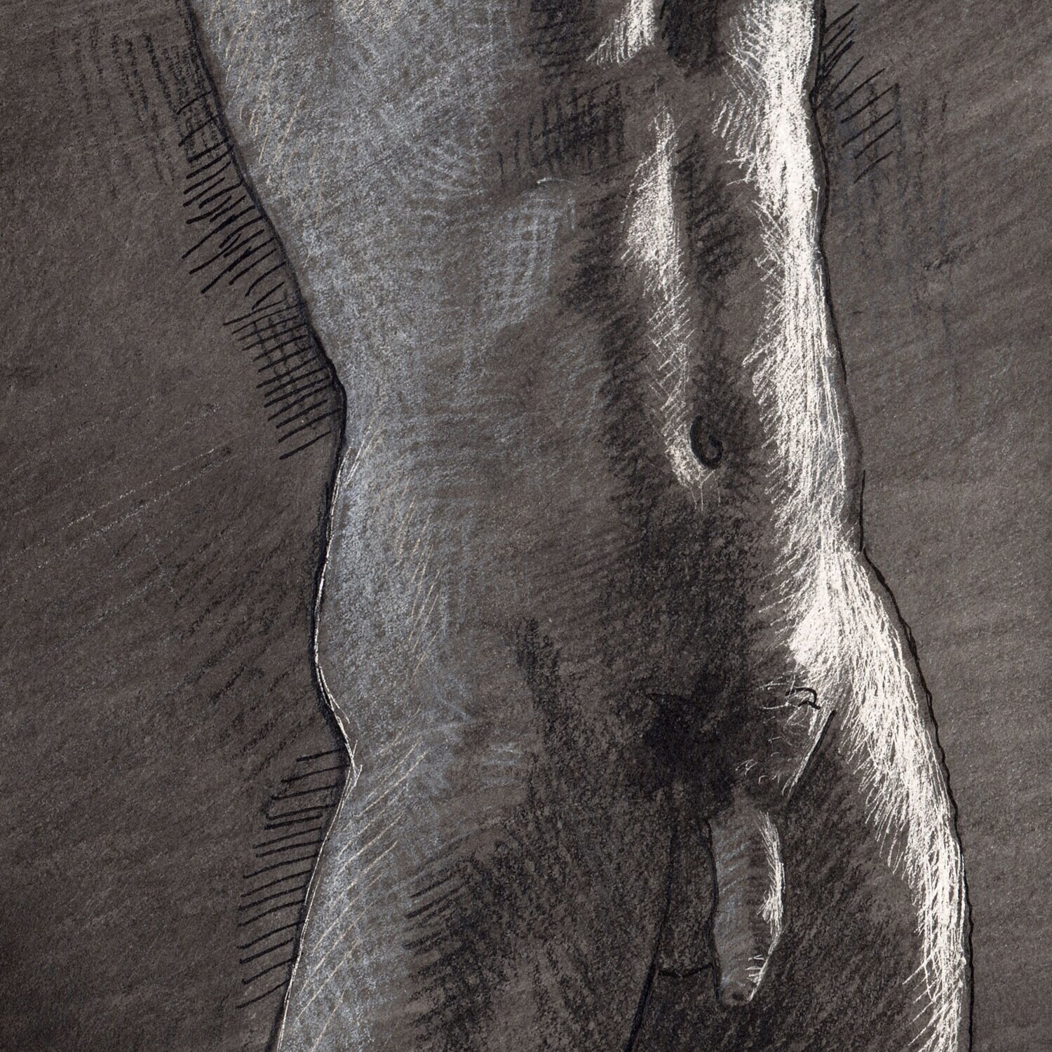 "The Grasping" Original Grisaille Work on Paper