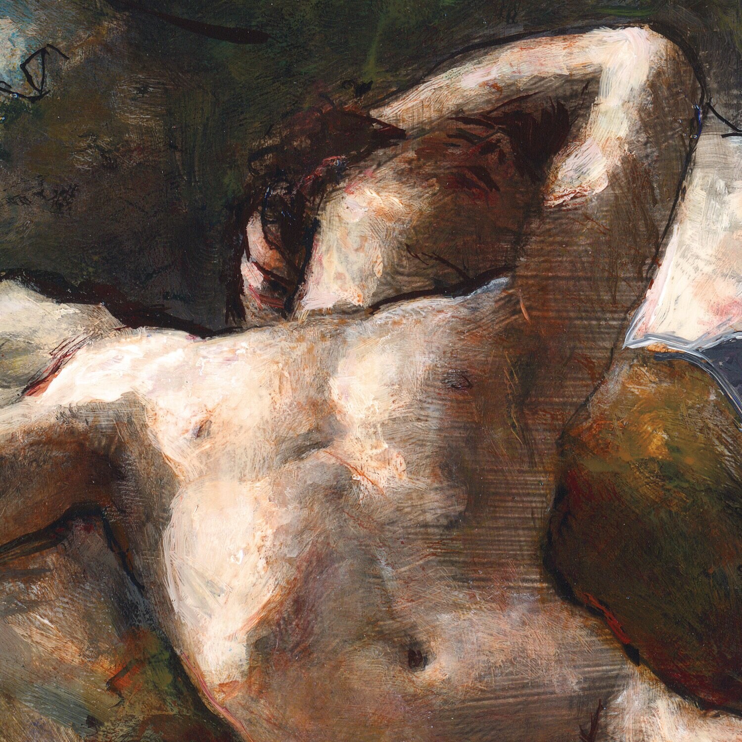 "Sleeping Endymion" Original Framed Study after Nicolas-Guy Brenet