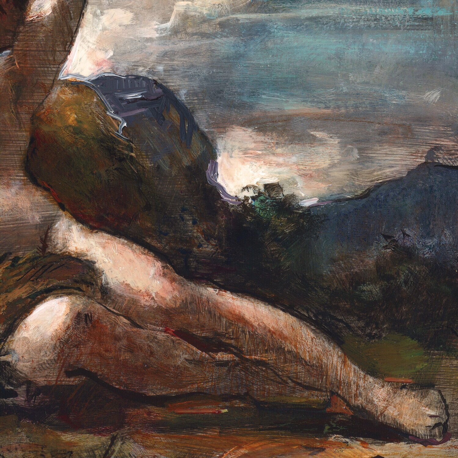 "Sleeping Endymion" Original Framed Study after Nicolas-Guy Brenet