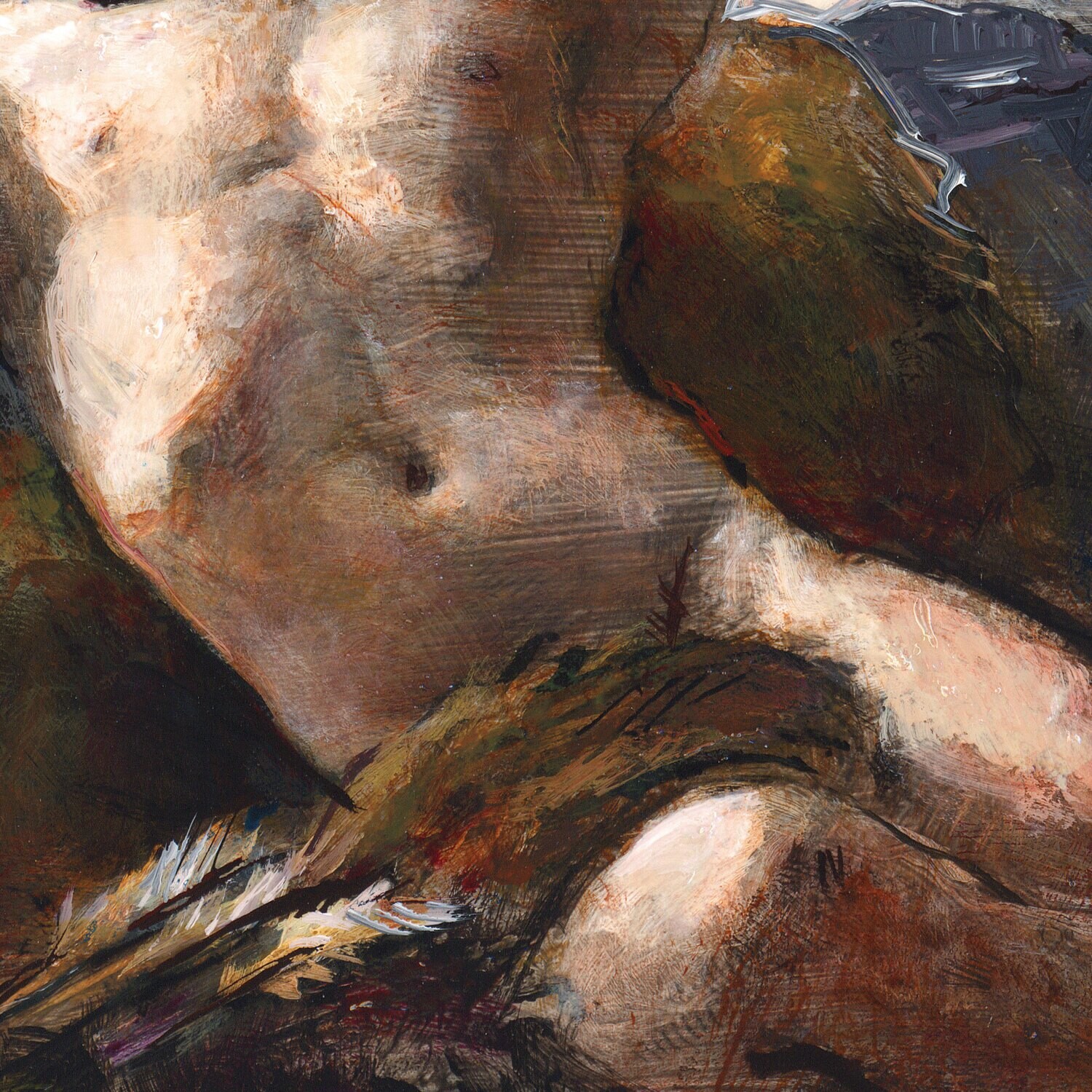 "Sleeping Endymion" Original Framed Study after Nicolas-Guy Brenet