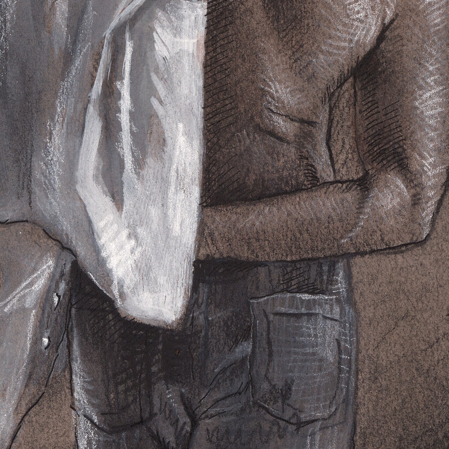 Untitled (Man with a White Shirt) Original Work on Paper