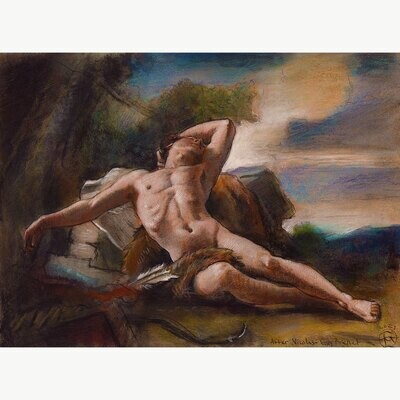 &quot;Sleeping Endymion&quot; (after Nicolas-Guy Brenet) Original Work on Paper
