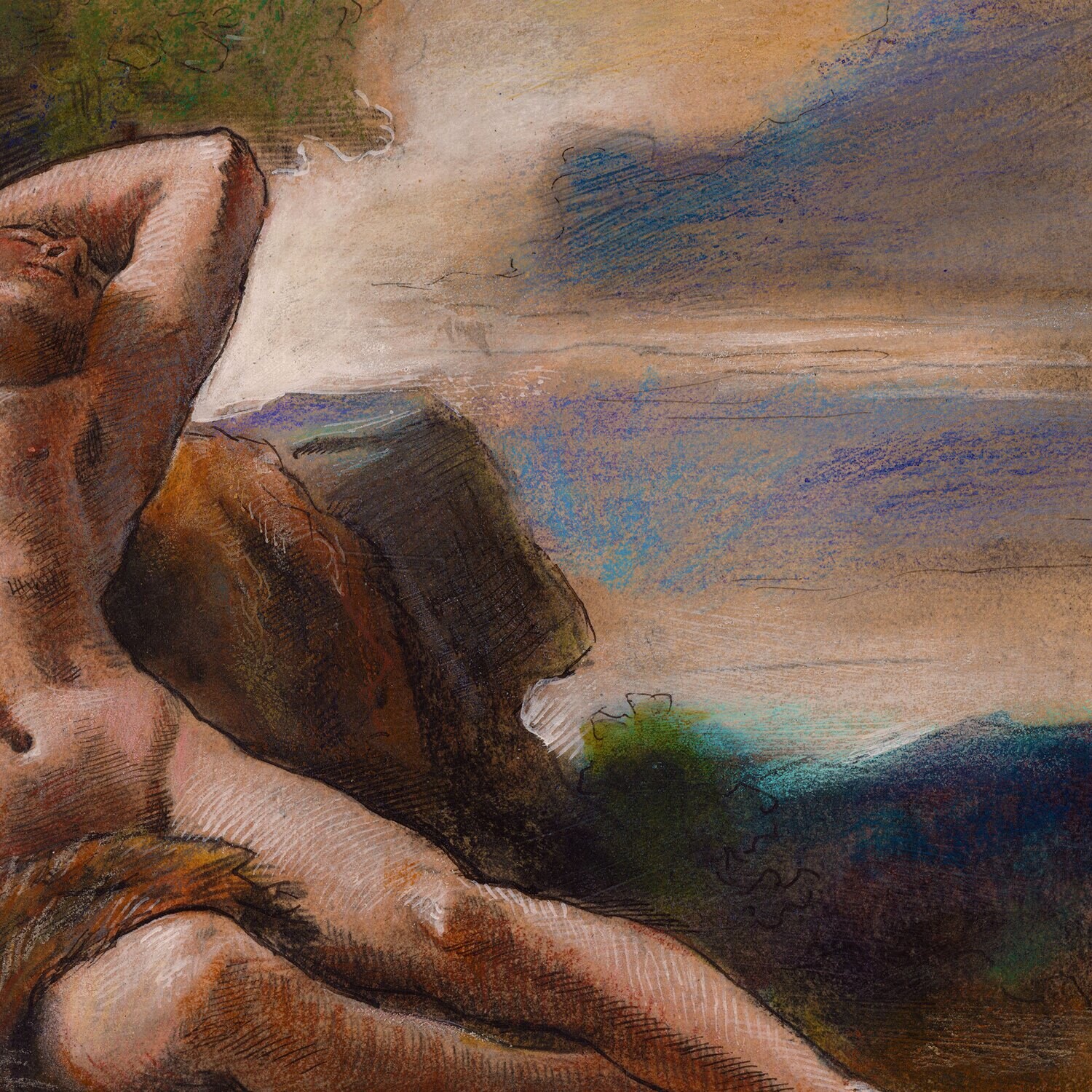 "Sleeping Endymion" (after Nicolas-Guy Brenet) Original Work on Paper
