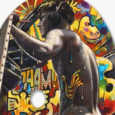 "An Art Warrior Battles the Influence of Modernism" Original Painting on Palette