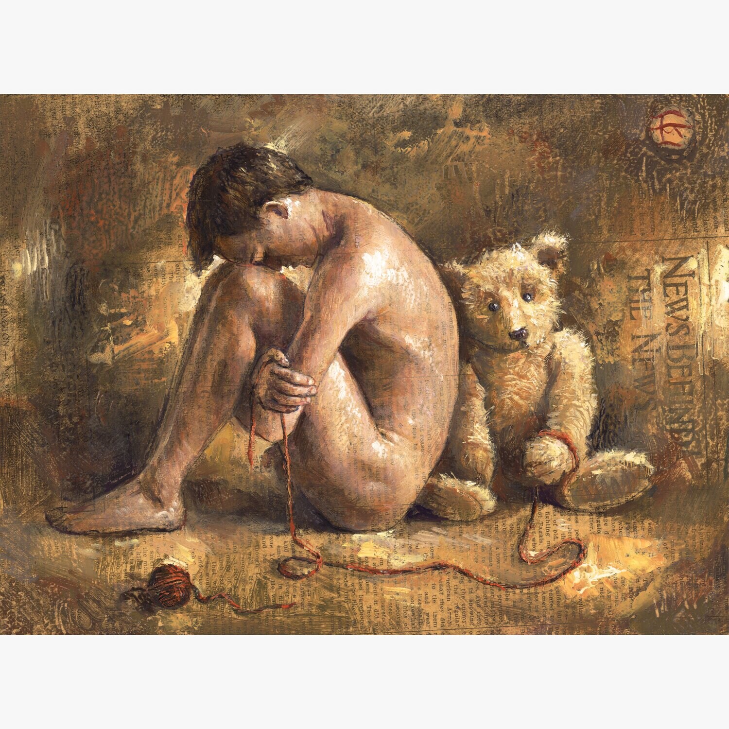 &quot;Love Me and Protect Me from the News&quot; Original Painting on Panel