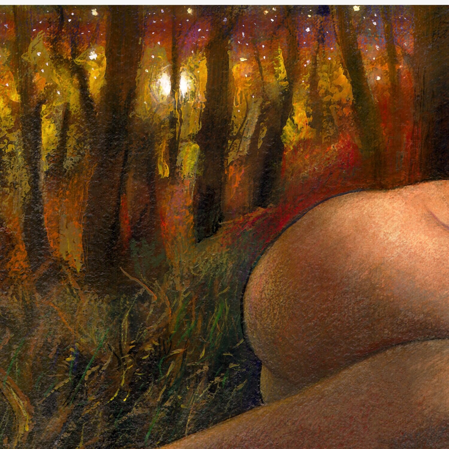 "Isolation" Large Mixed-Media Work on Paper, Framed