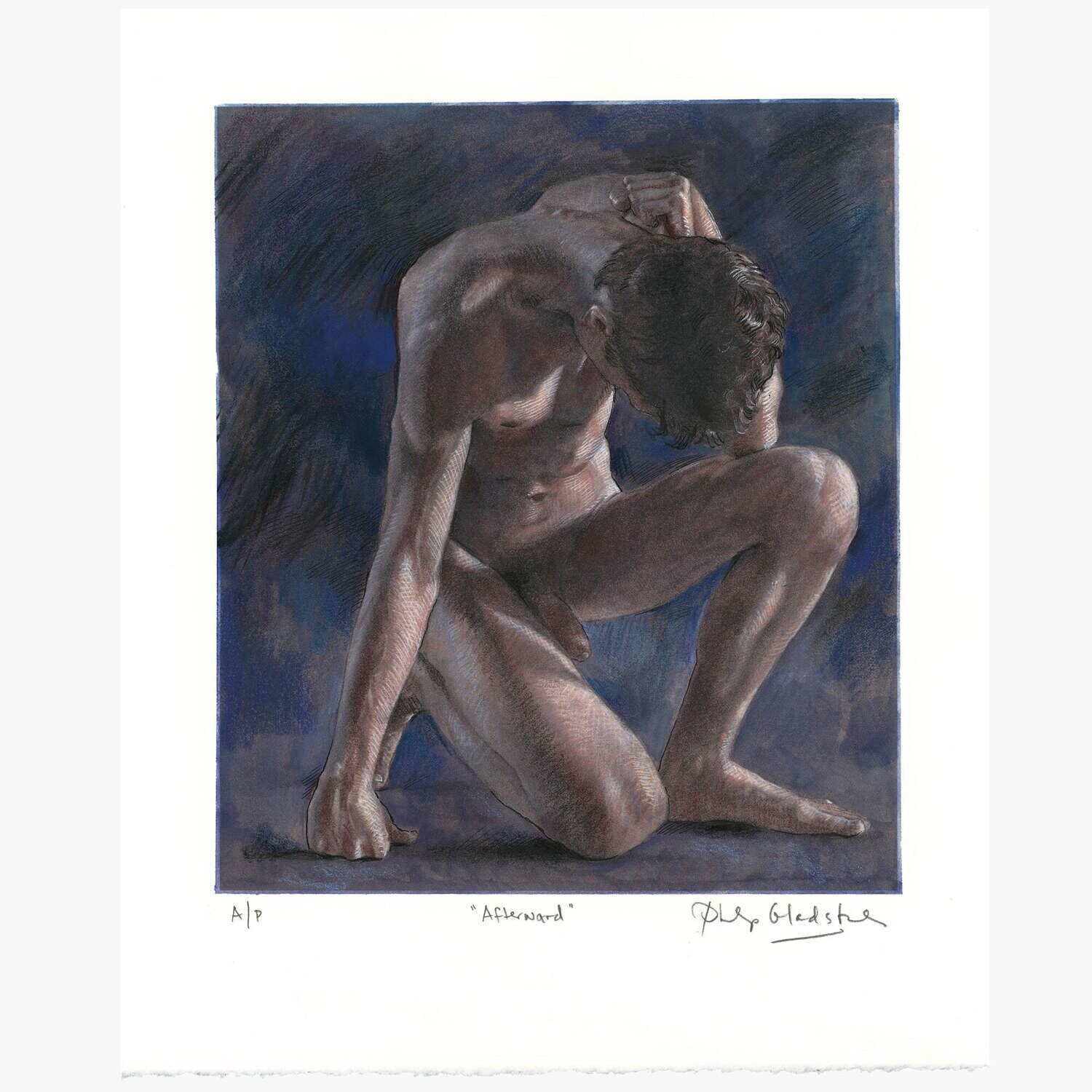 "Afterward" Unique Hand-Colored Print