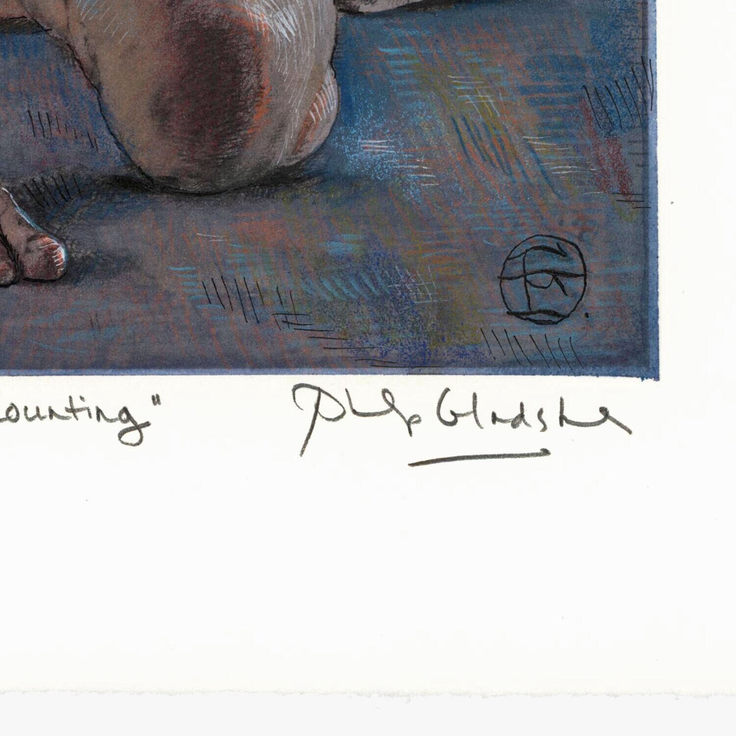 "Counting" Unique Hand-Colored Print
