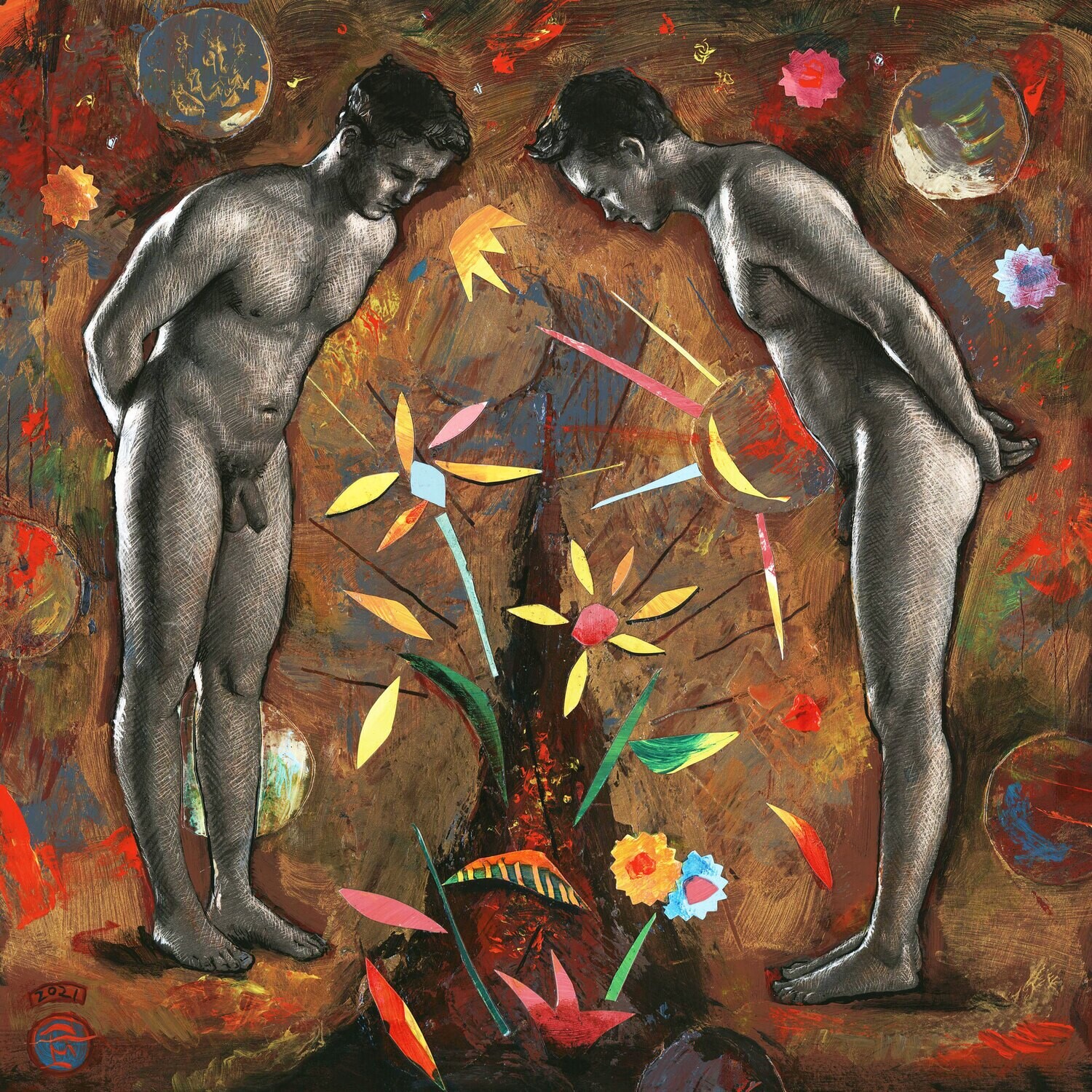 "Hope Springs from the Divide" Original Mixed-Media Work on Panel