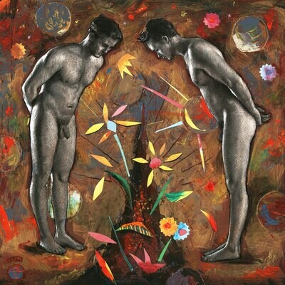 "Hope Springs from the Divide" Original Mixed-Media Work on Panel