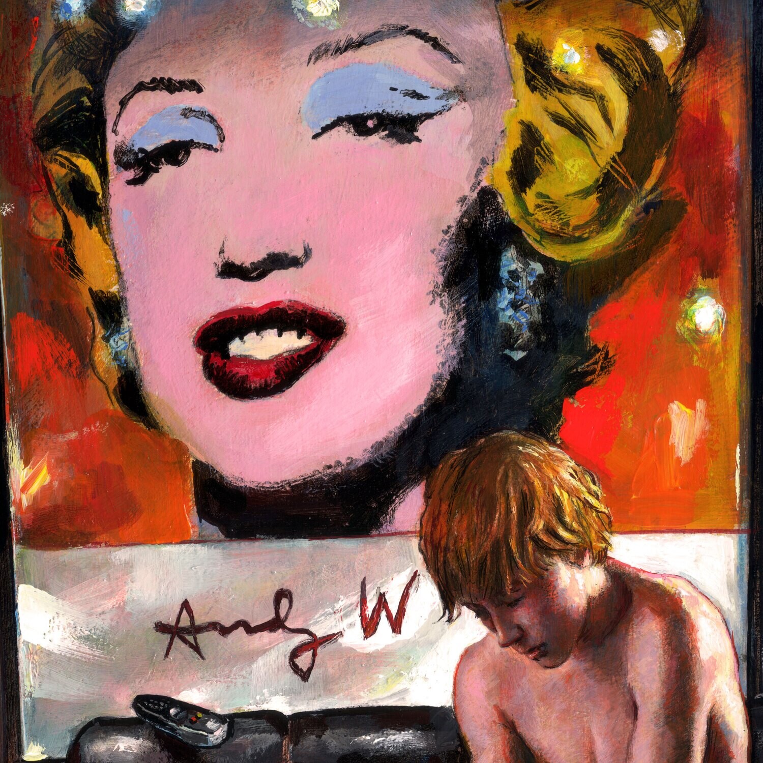 "The Cinemaphile" Original Painting on Panel with Artist's Frame