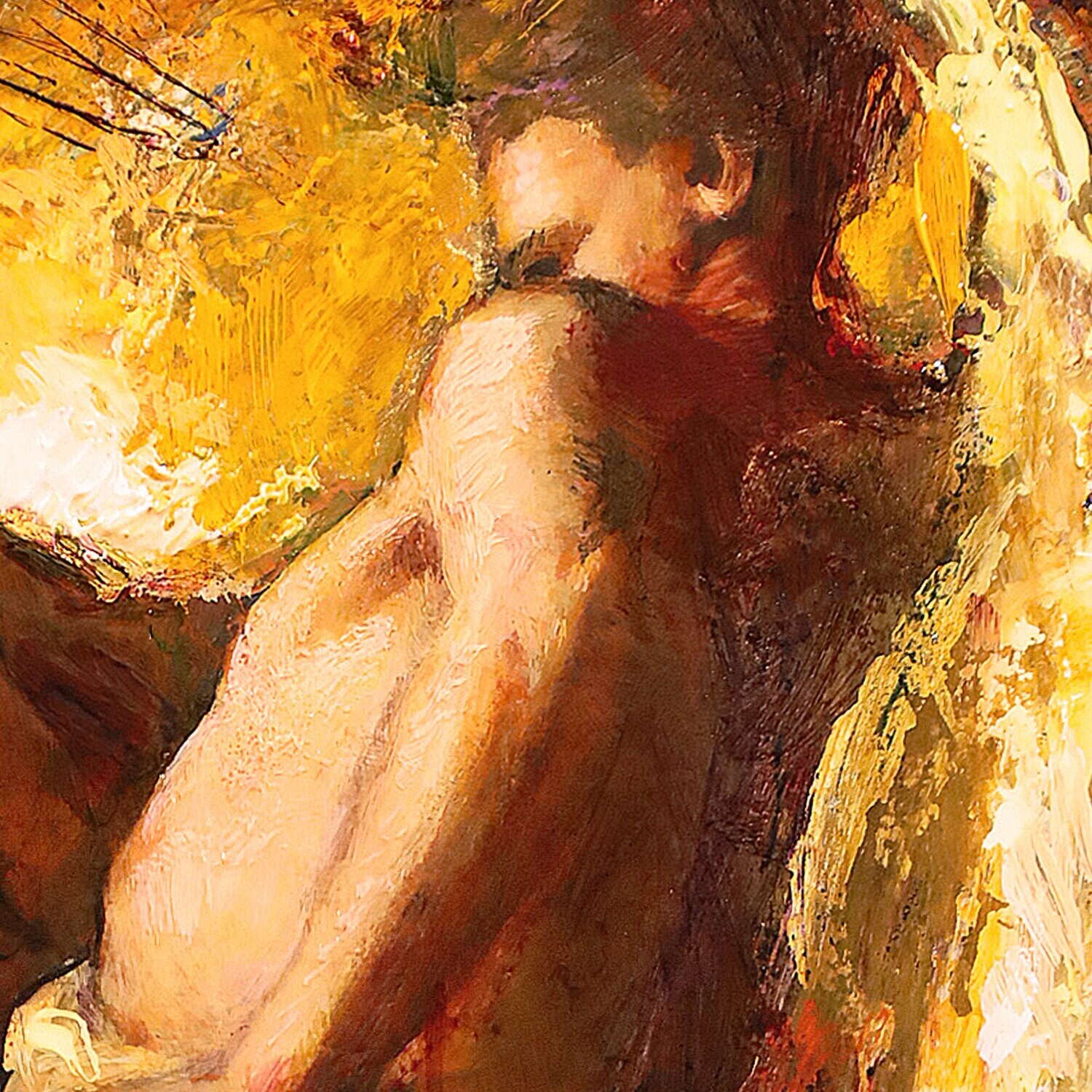 "Jacob Wrestling the Angel" Original Painting on Panel