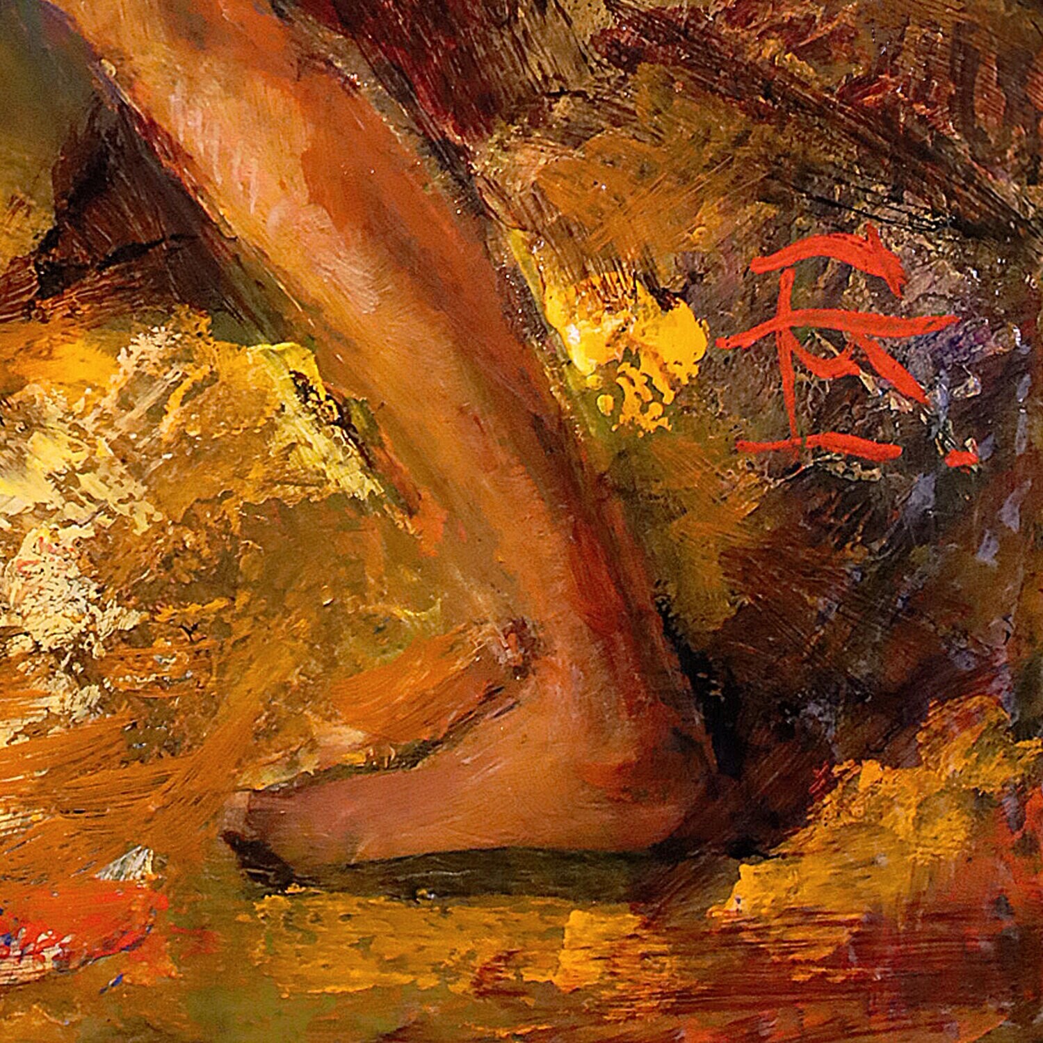 "Jacob Wrestling the Angel" Original Painting on Panel
