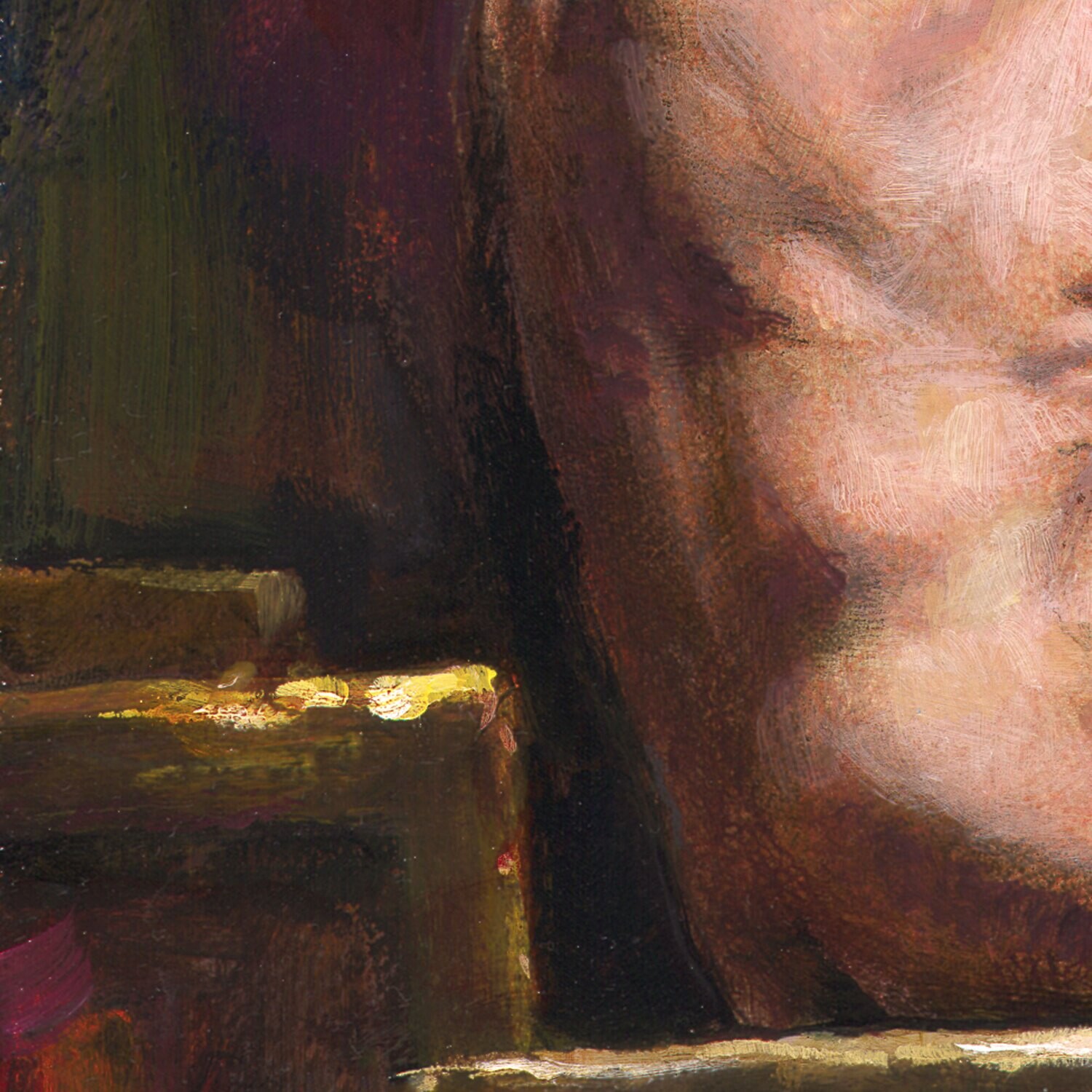 "The Resting Model" Original Painting on Panel