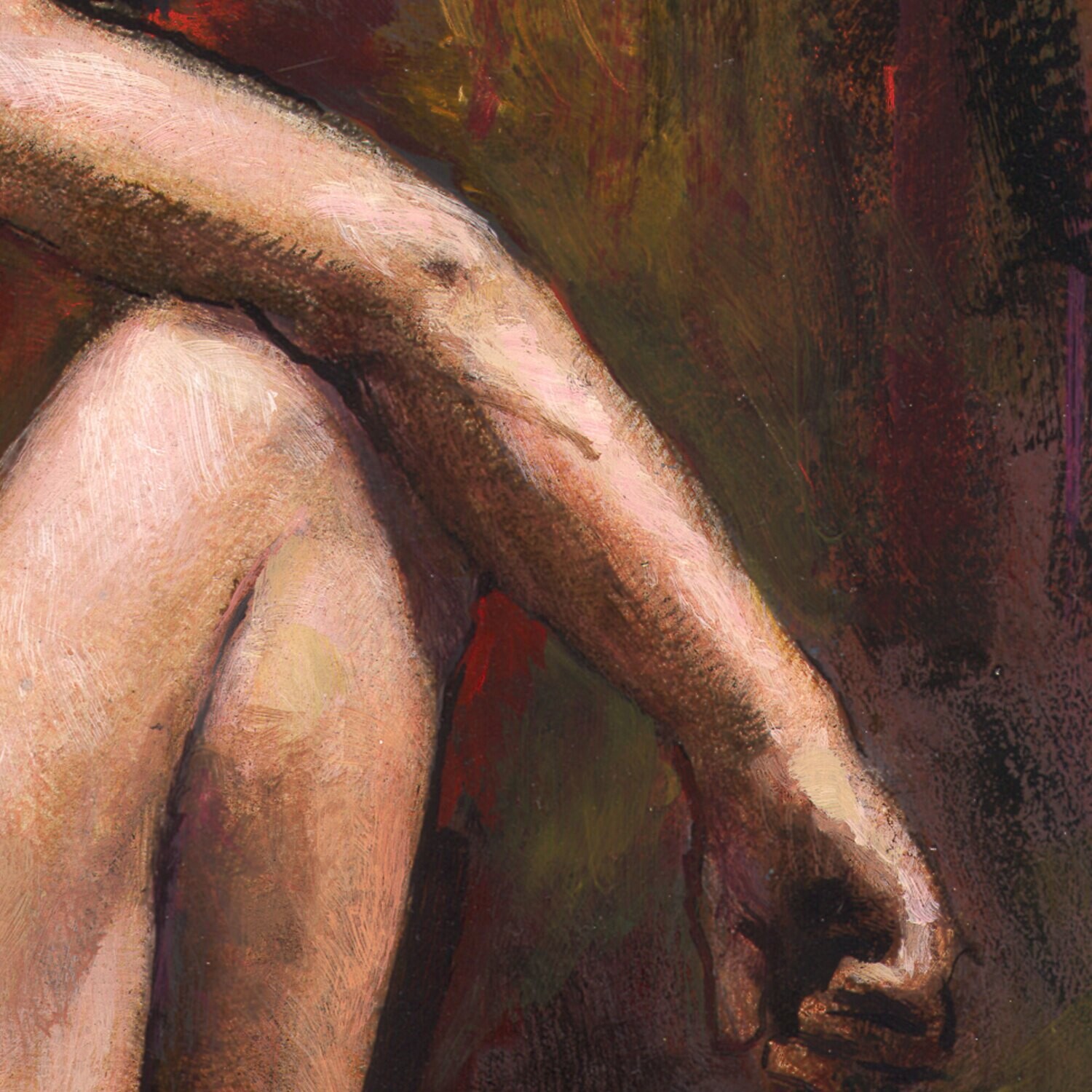 "The Resting Model" Original Painting on Panel