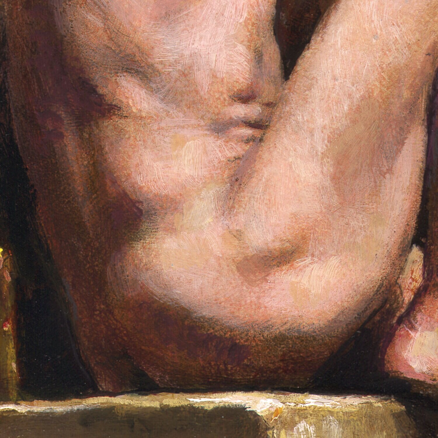 "The Resting Model" Original Painting on Panel