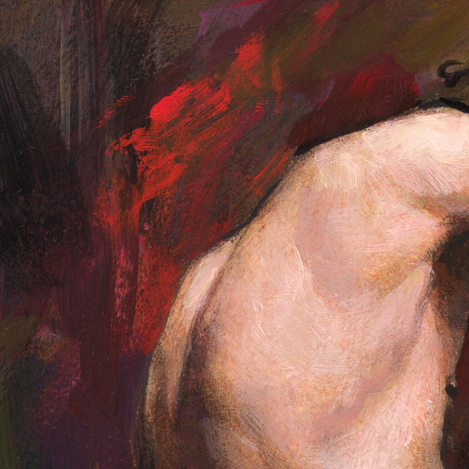 "The Resting Model" Original Painting on Panel