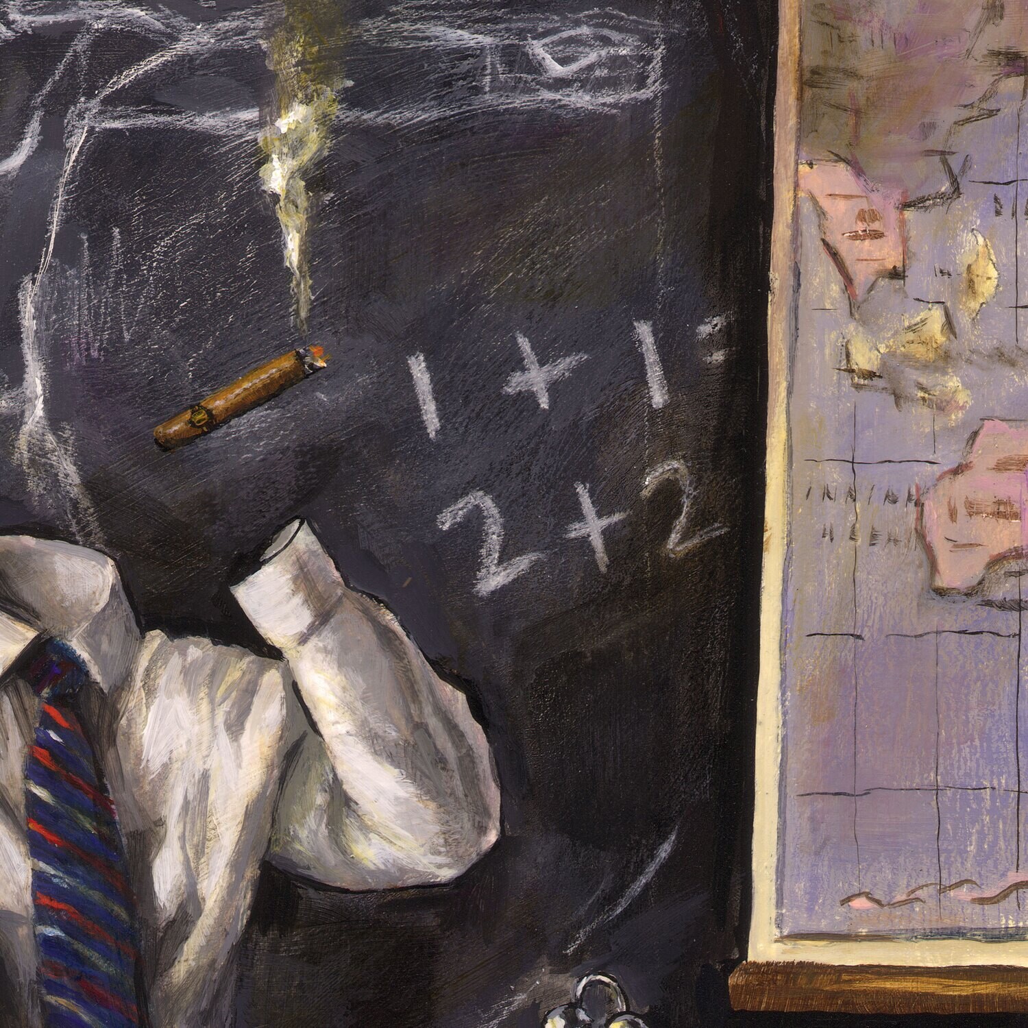 "The Lesson (How to Be a Man)" Original Painting on Panel