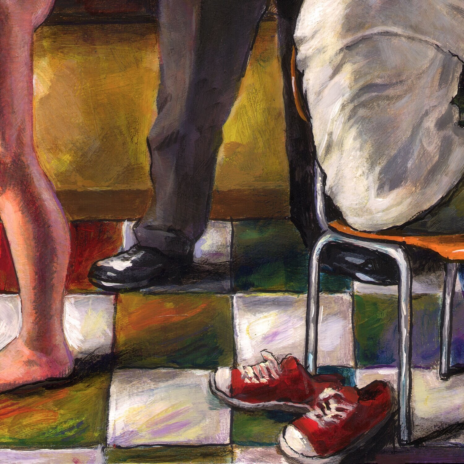 "The Lesson (How to Be a Man)" Original Painting on Panel