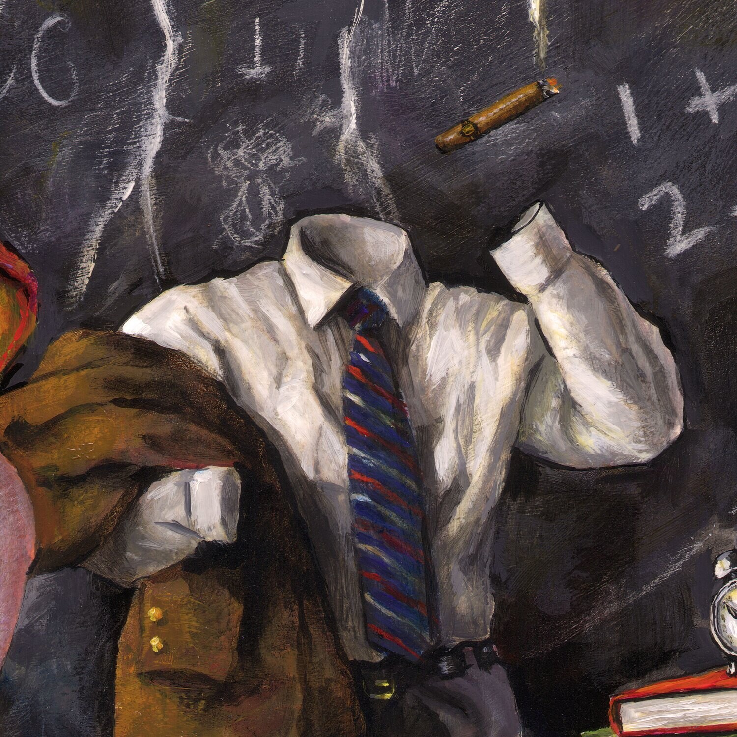 "The Lesson (How to Be a Man)" Original Painting on Panel