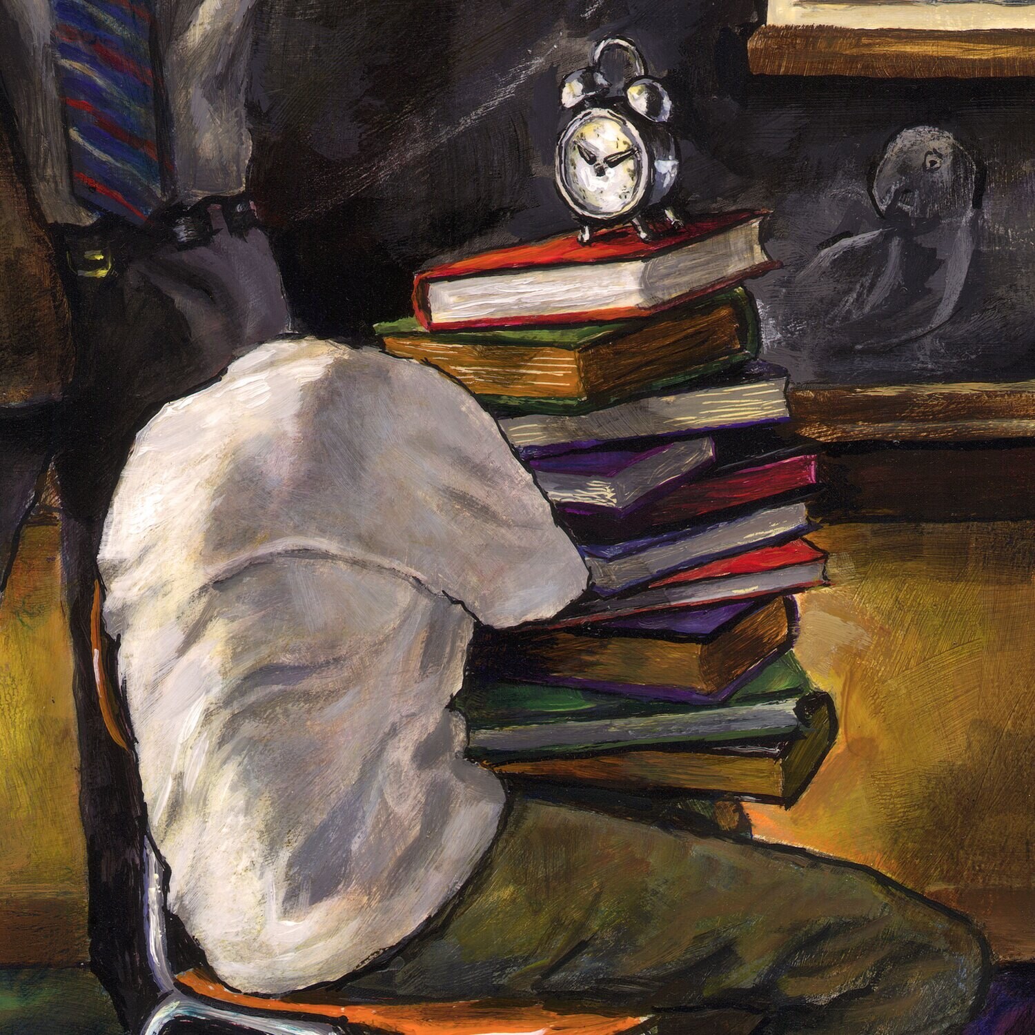 "The Lesson (How to Be a Man)" Original Painting on Panel