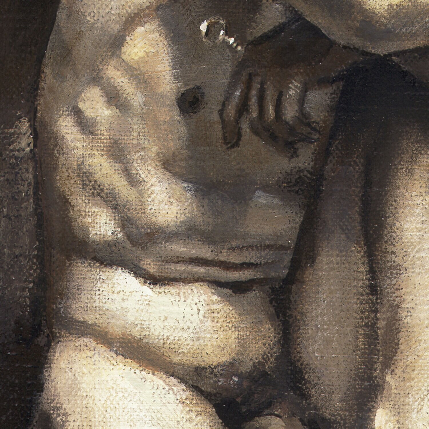 "The Key" Original Framed Grisaille Painting on Canvas