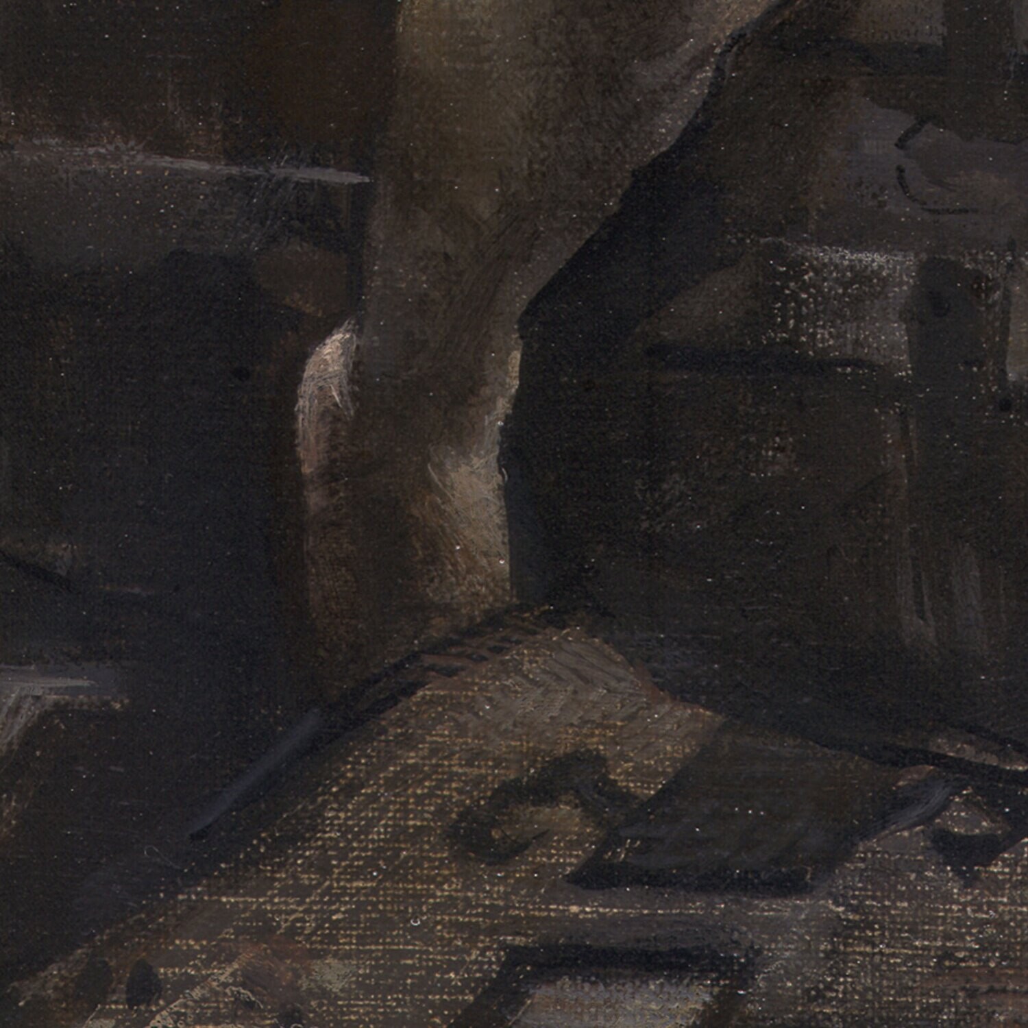 "The Key" Original Framed Grisaille Painting on Canvas