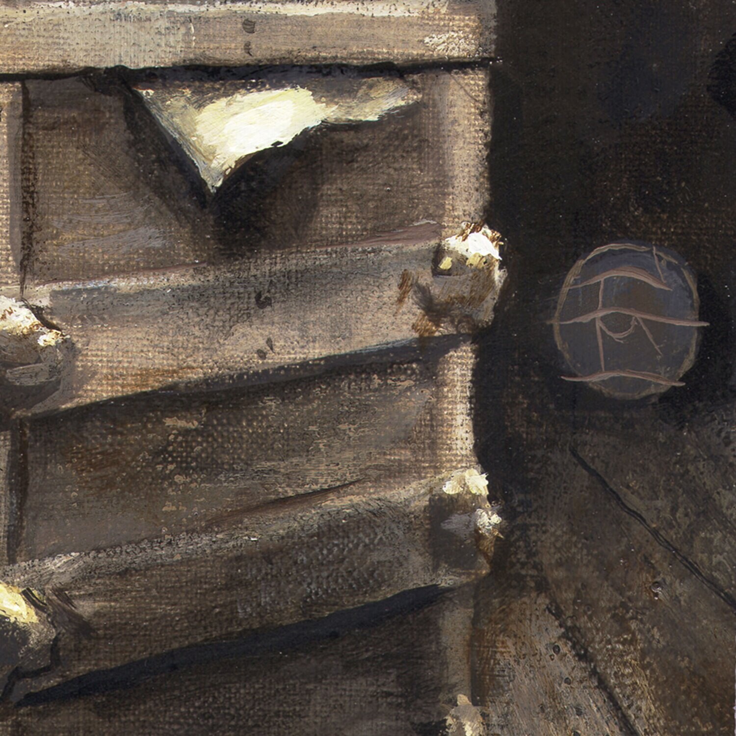 "The Key" Original Framed Grisaille Painting on Canvas