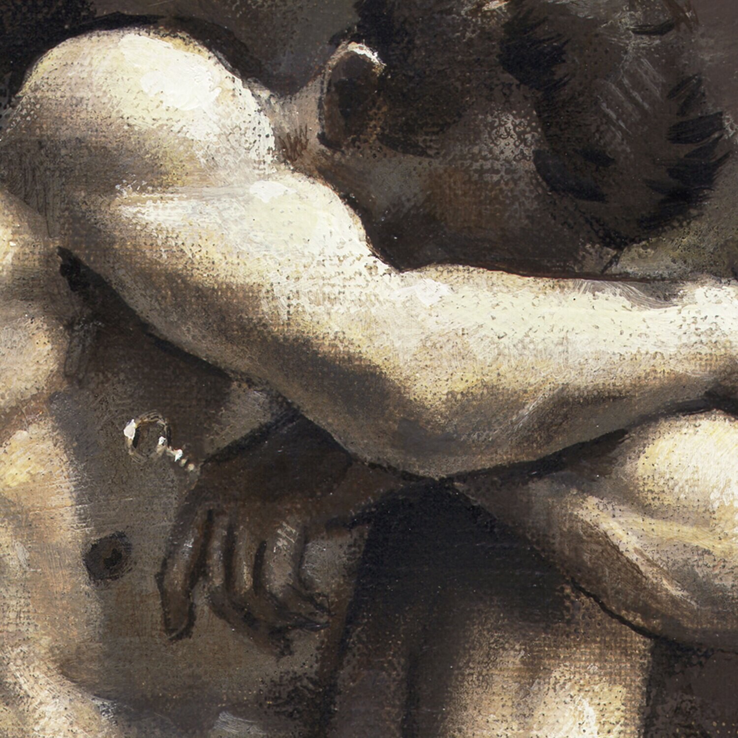 "The Key" Original Framed Grisaille Painting on Canvas