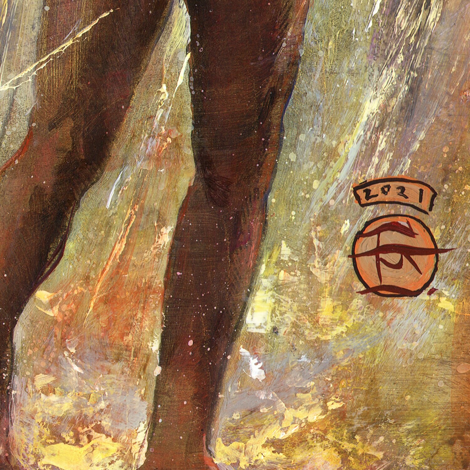 "The Blinding Torrent" Original Painting on Panel