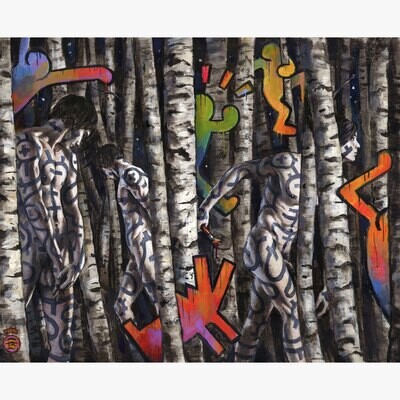 &quot;Hide and Seek (for Keith Haring)&quot; 🎨  Original  Painting on Panel