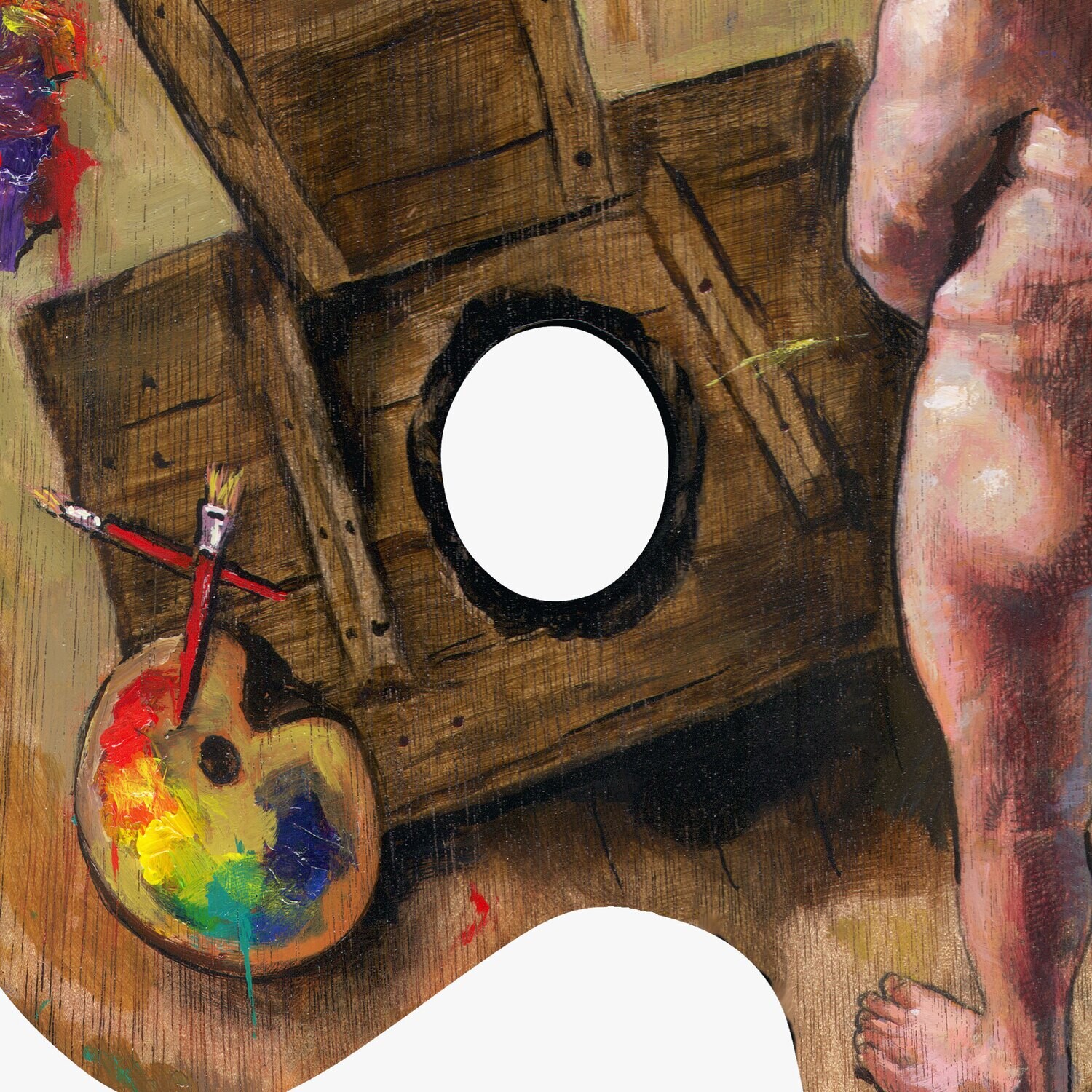 "The Painter's Pause" Original Painting on Palette