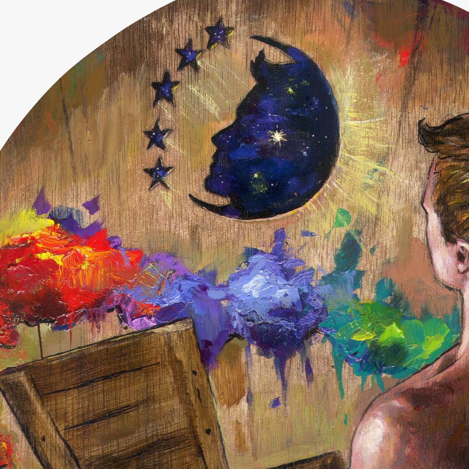 "The Painter's Pause" Original Painting on Palette