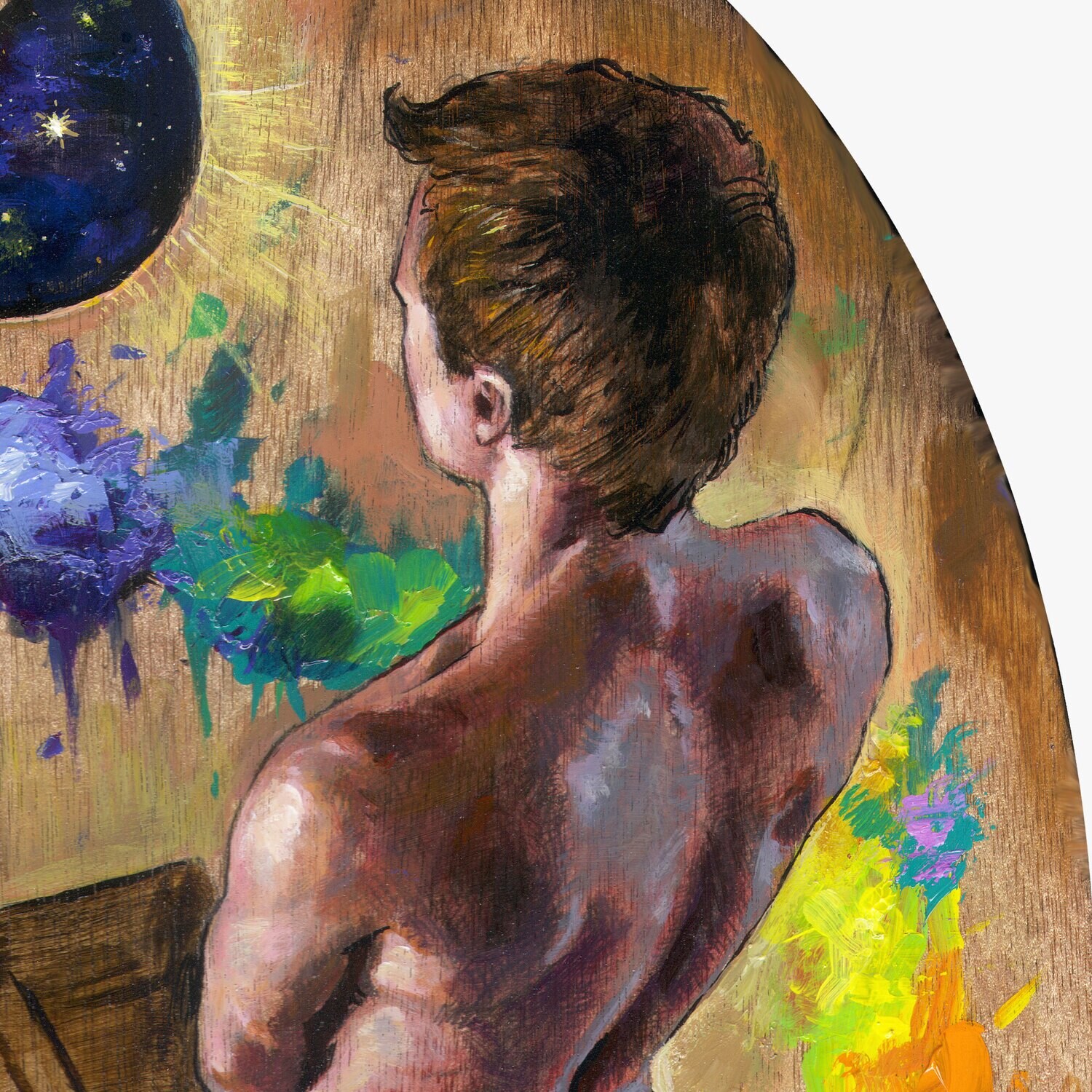 "The Painter's Pause" Original Painting on Palette