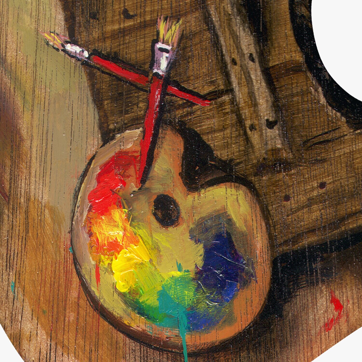"The Painter's Pause" Original Painting on Palette