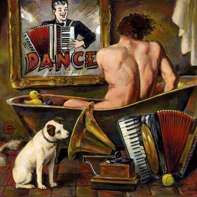 "The Day the Dancing Was Done" 🎨  Original Tubs Series Painting on Panel