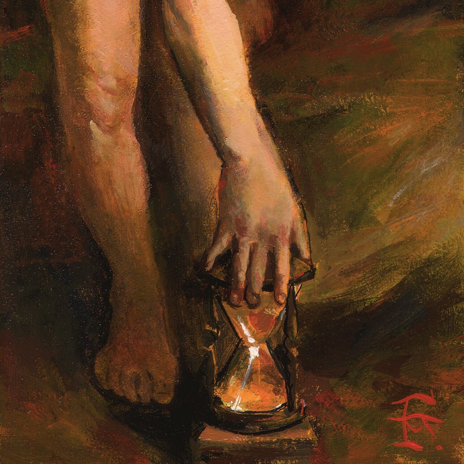 "Dwindling Time" (after Etty) Original Painting on Panel
