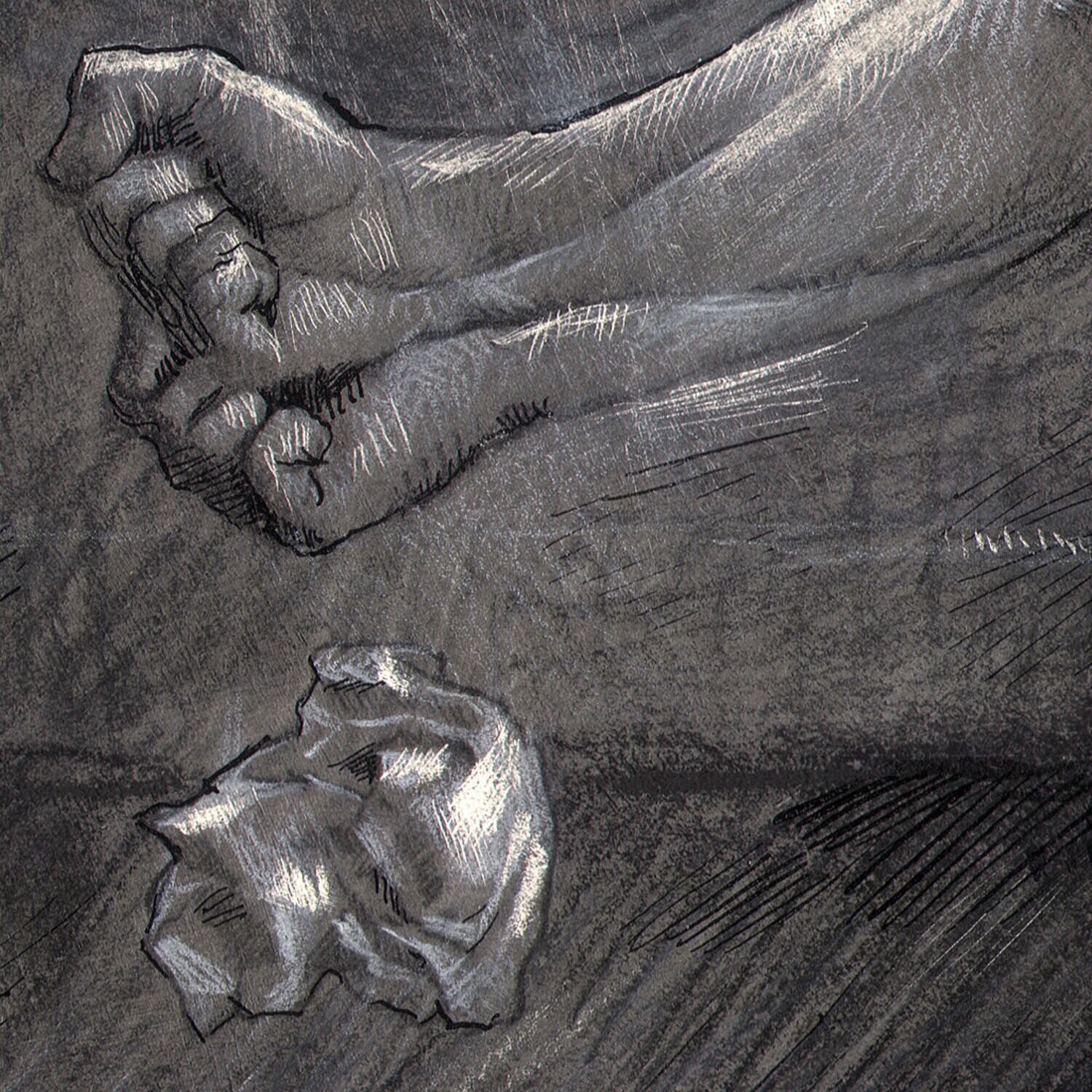"Snapped" Original Mixed-Media Drawing