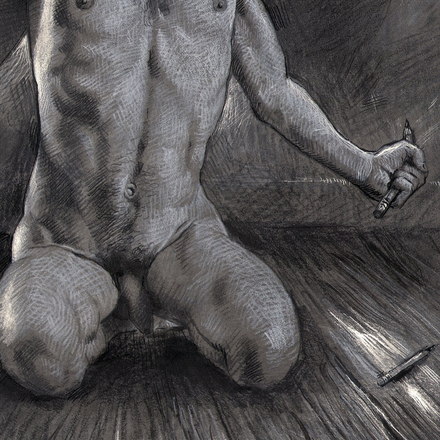 "Snapped" Original Mixed-Media Drawing