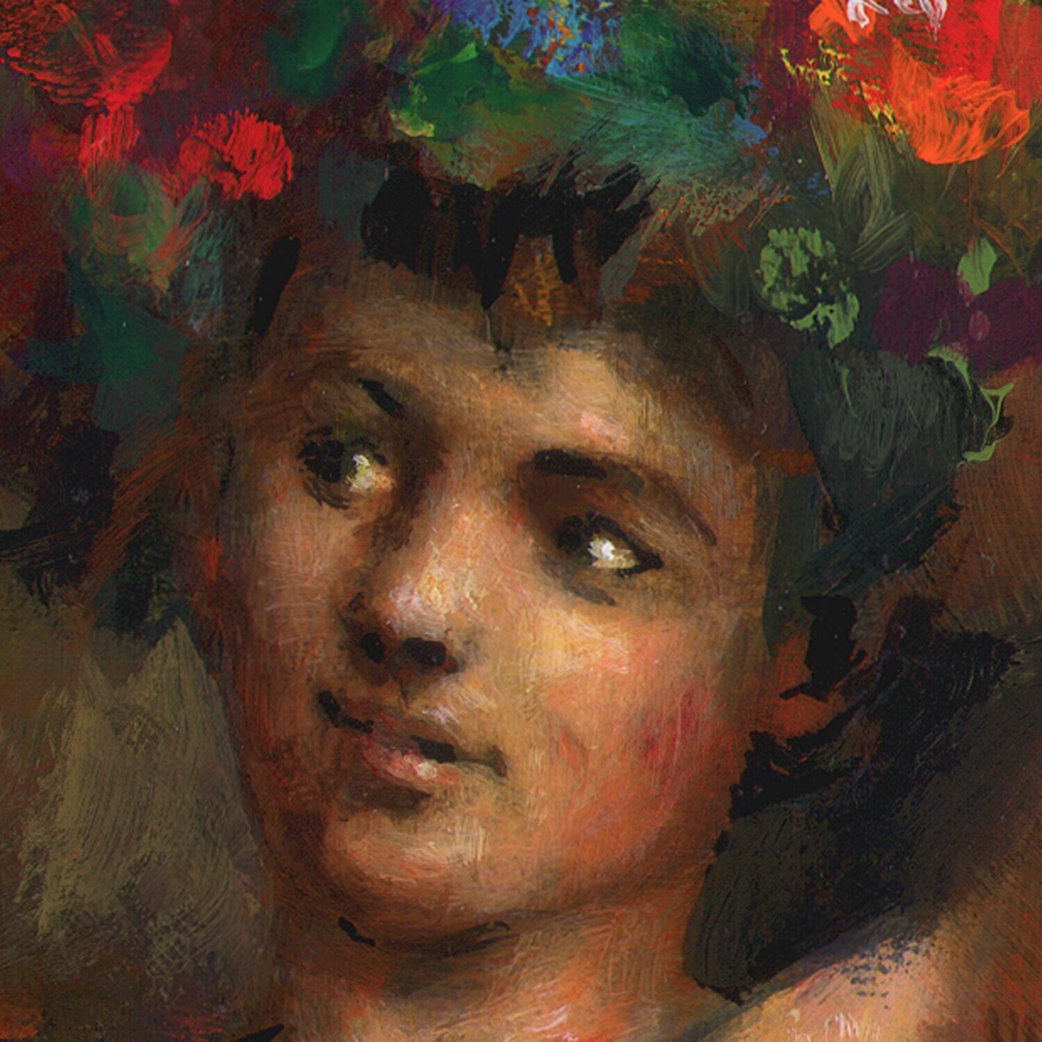 "Abbraccio" Original Painting on Panel with Artist's Frame