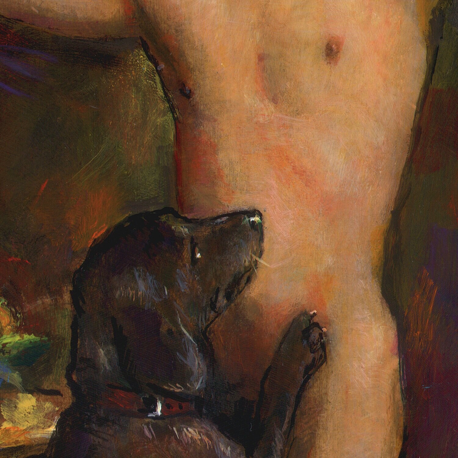 "Abbraccio" Original Painting on Panel with Artist's Frame