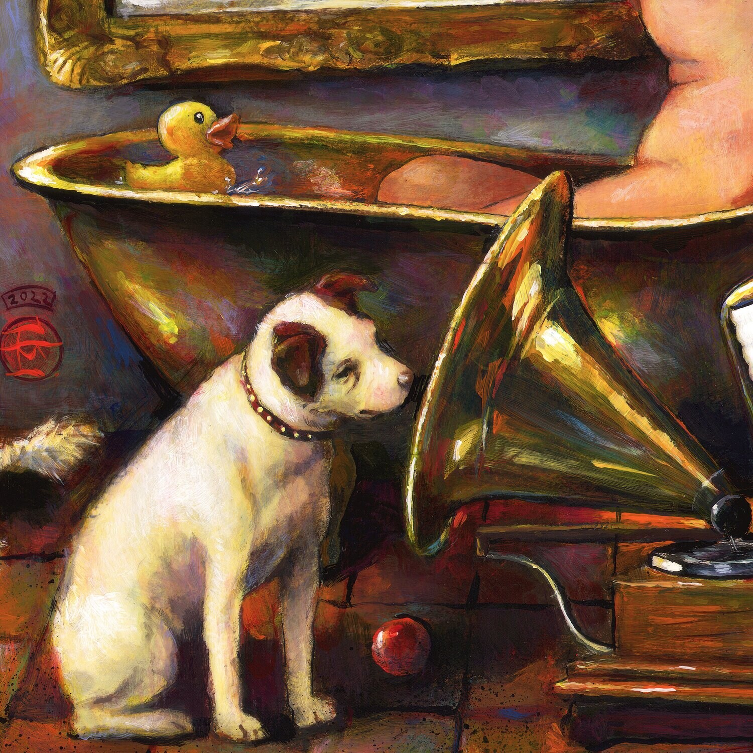 "The Listeners" Original Painting on Panel