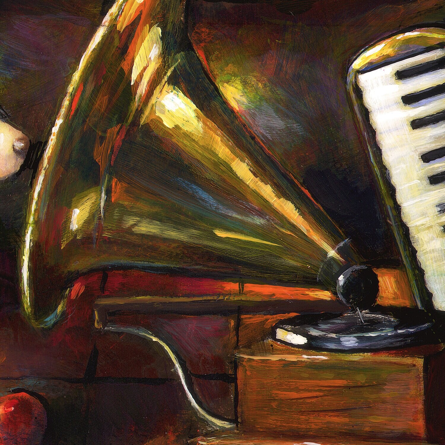 "The Listeners" Original Painting on Panel