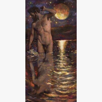 &quot;The Shallows&quot; Original Painting on Panel 20&quot; X 10&quot;