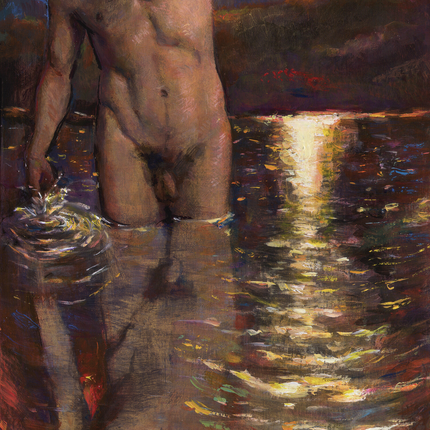 "The Shallows" Original Painting on Panel 20" X 10"